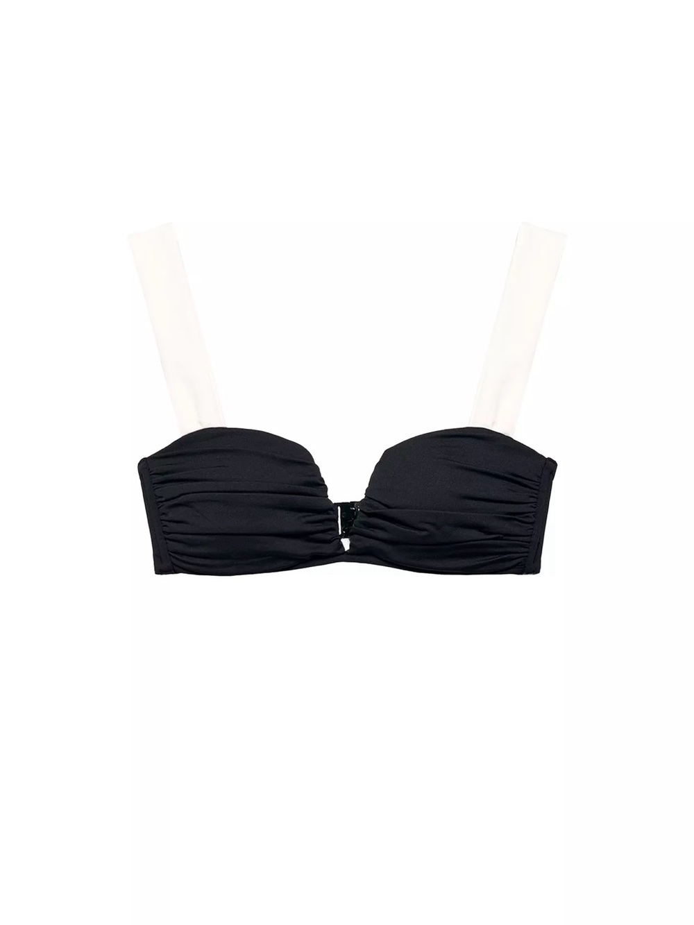 Zara Black Bandeau Bikini Top with Sheer Straps